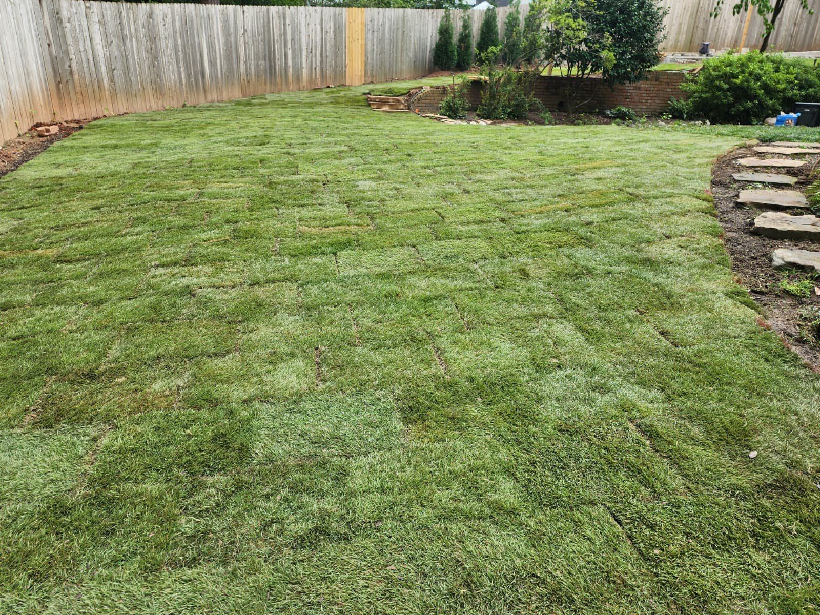 Sod and artificial turf work, view 4